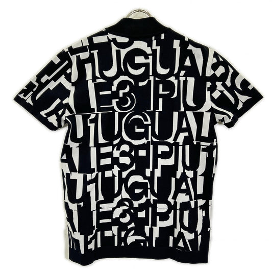 1piu1uguale3 ウノピゥウノウグァーレトレ 【GOLF】GRK083-POE535 ブラック 113 GOLF LOGO MOCK ロゴモックネックニットTシャツ トップス