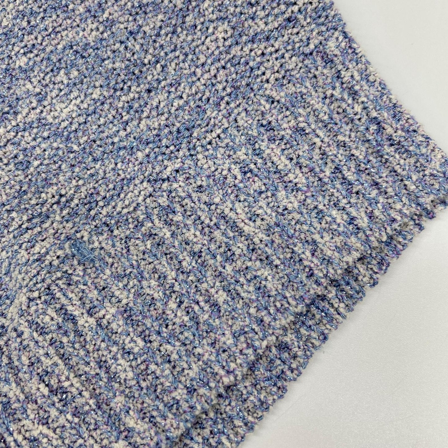 ANAYI アナイ 24SS サックスブルー ラメブークレクルーネック プルオーバー トップス