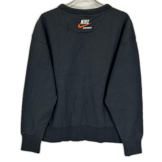 NIKE ナイキ ブラック NSW TREND FLC CREW フロントプリント スウェット トップス