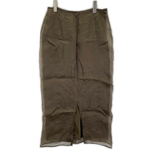Cecilie Bahnsen セシリーバンセン 3.24RTW17008 ブラウン シルク100 OCEAN SKIRT ラッフルペンシルラインフリルスカート スカート