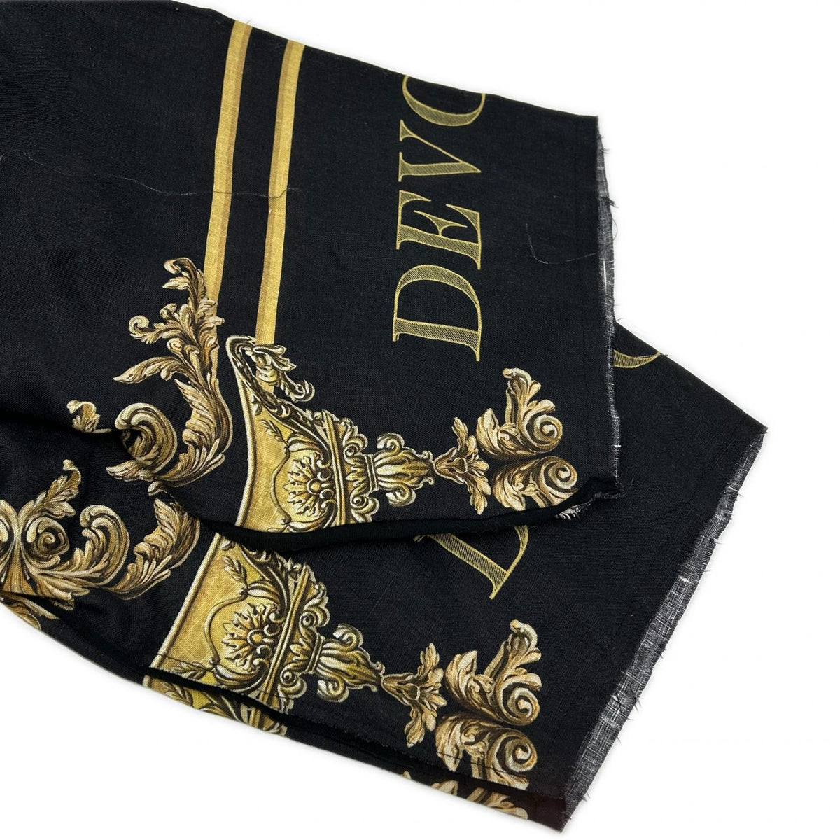 DOLCE&GABBANA ドルチェアンドガッバーナ ブラック×ゴールド リネン100 DGLOVE ショートスリーブ ビッグシルエット トップス トップス
