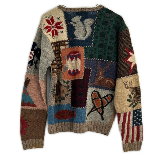 RalphLauren COUNTRY ラルフローレン カントリー 90s ブラウン マルチカラー インディアン ロングスリーブ セーター トップス