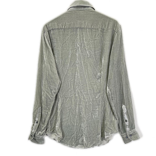 GIORGIOARMANI ジョルジオアルマーニ グレー ベロア ロングスリーブ ボタンシャツ トップス