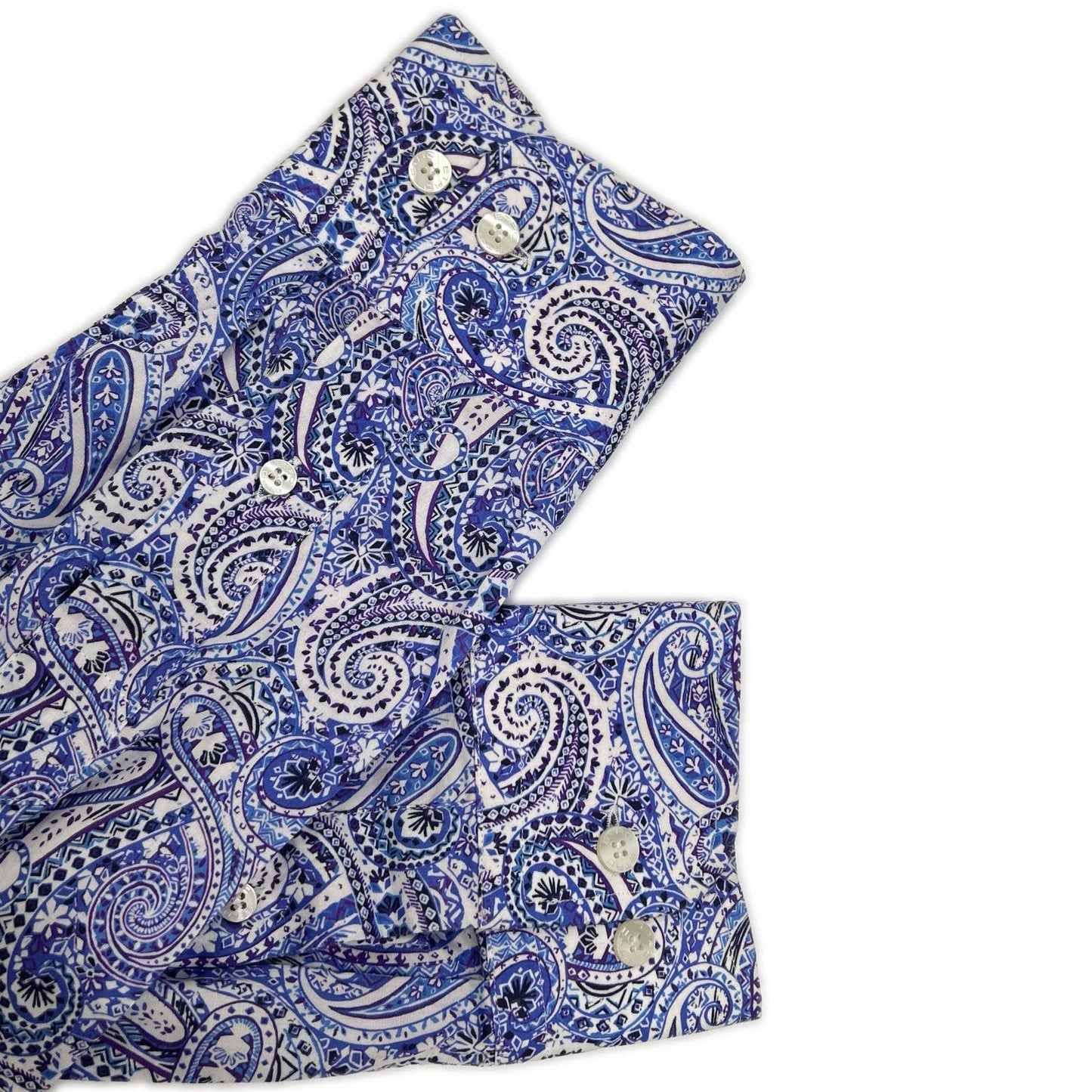 ETRO エトロ パープル ペイズリー ロングスリーブ ボタンシャツ トップス