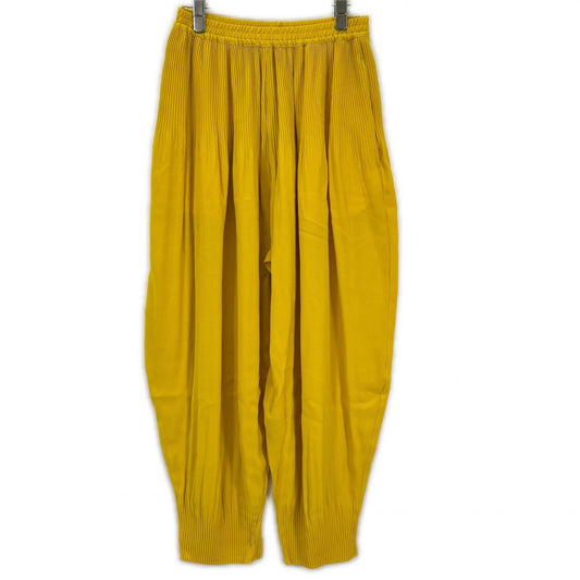 ENFOLD エンフォルド 300FA231-0530 イエロー PEジョーゼット プリーツテーパードTROUSER ボトムス