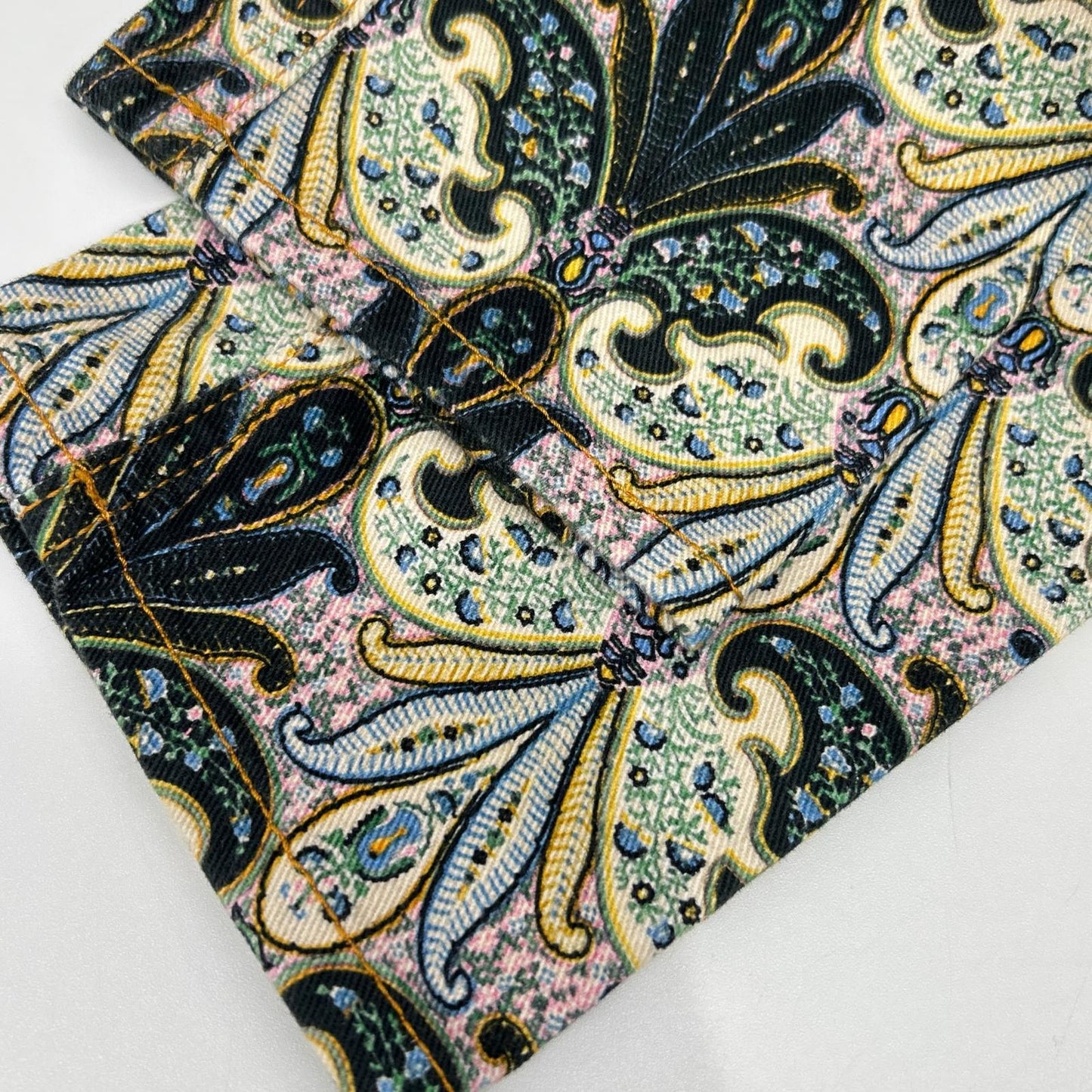 ETRO 19518 Multicolor Paisley Patch Zip-Fly Skinny Pants Bottoms