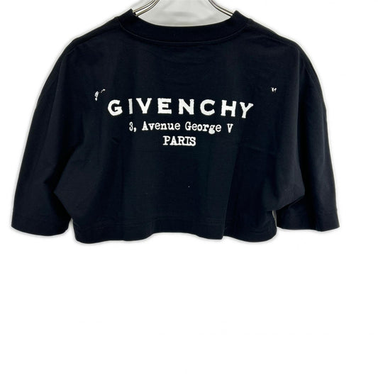 GIVENCHY ジバンシー BW70FKP75N 25AW ブラック クロップドロゴプリントTシャツ トップス