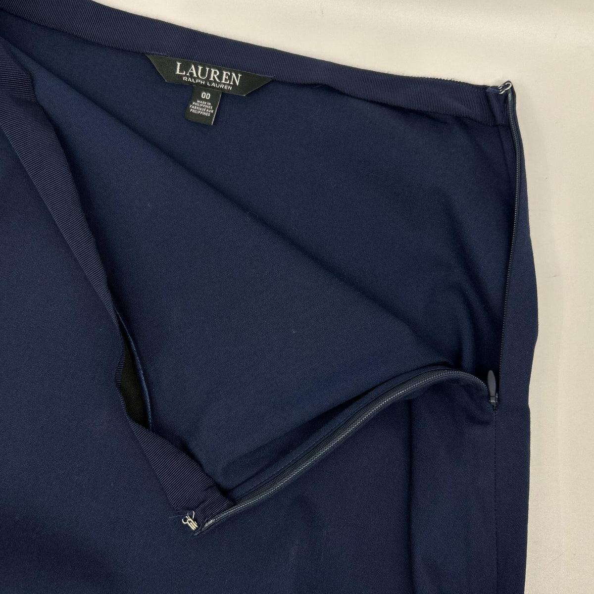 LAUREN RALPH LAUREN ローレン ラルフローレン Blue RL Logo-Print A-Line Skirt
