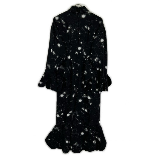 ENFOLD エンフォルド 24SS 300HS133-0560 ブラック ポリエステル ガラス転写 Broken glasses DRIP-COLLAR DRESS ワンピース
