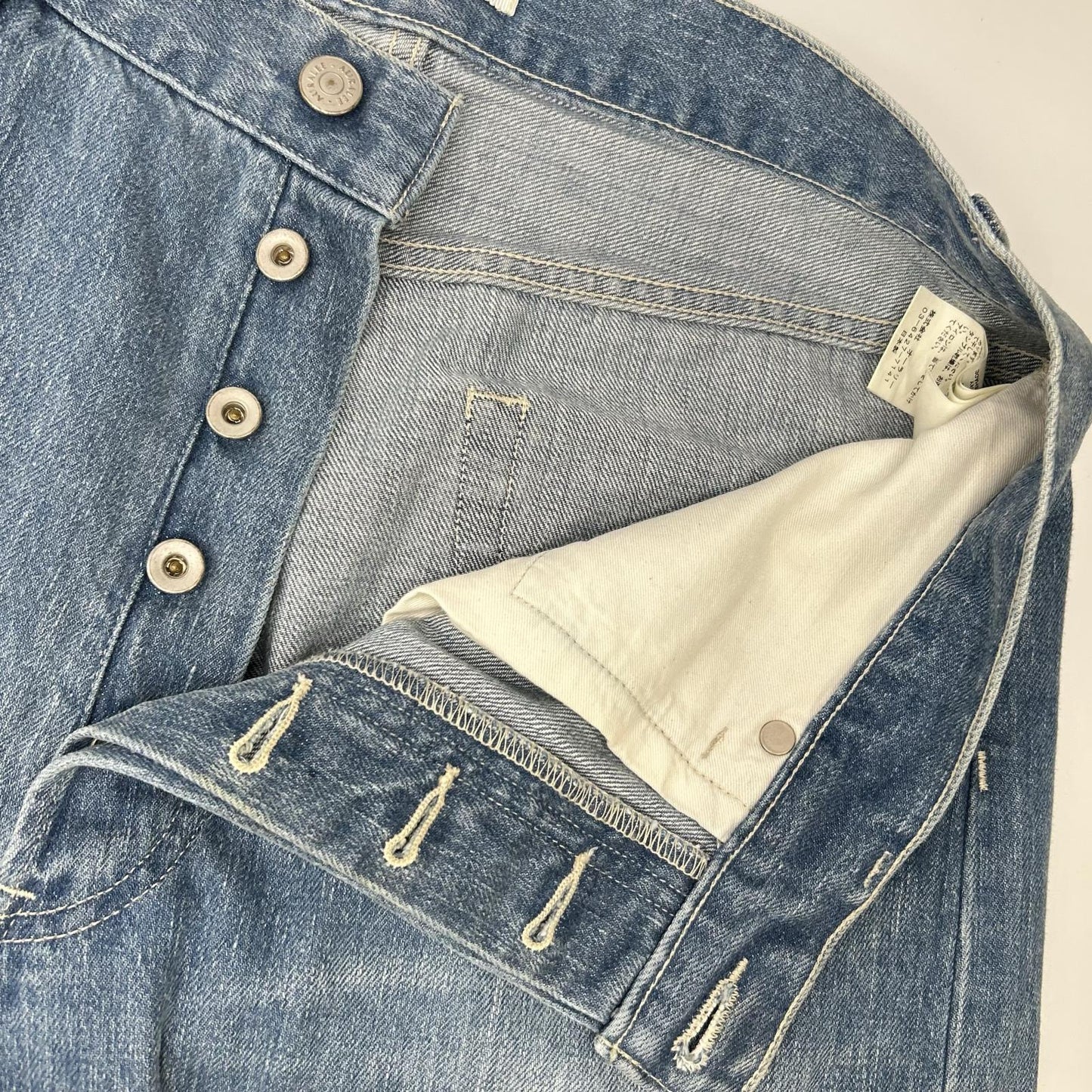 AURALEE オーラリー A24SP07DE 24SS ライトインディゴ SELVEDGE FADED LIGHT DENIM WIDE PANTS ボタンフライワイドデニムパンツ ボトムス
