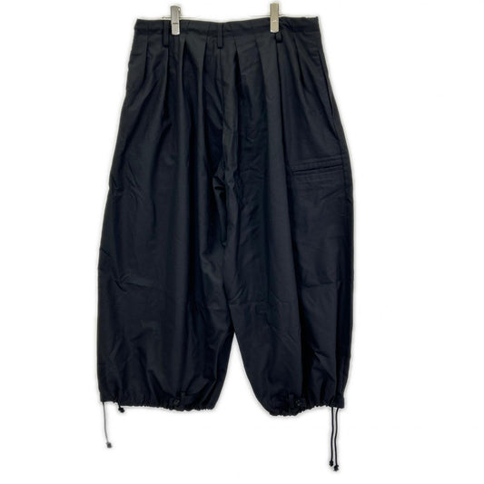 Y's BANG ON! Y's Bang On! YA-P98-158 black wool four-tuck drawstring balloon pants, bottoms