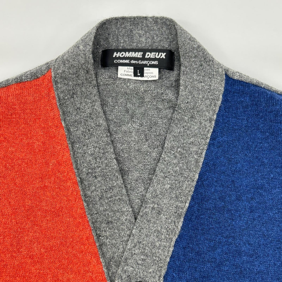 COMMEdesGARCONS HOMME DEUX コムデギャルソンオムドゥ 20AW DF-N502 チャコール×ネイビー マルチカラー ロングスリーブカーディガン トップス