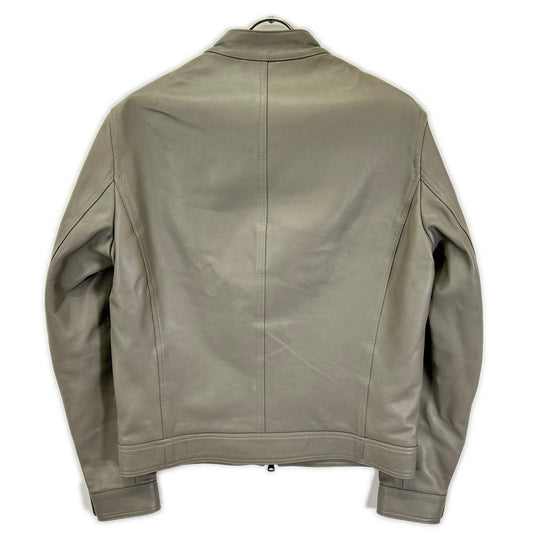 EMMETI gray lambskin JURI single-breasted motorcycle jacket jacket