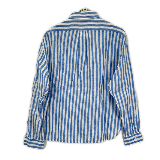 POLObyRalphLauren ポロラルフローレン ライトブルー×ホワイト リネン100 ストライプ ロングスリーブ ボタンシャツ トップス