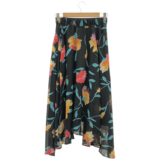 Diagram ダイアグラム 38121254 ブラック ポリエステル イレギュラーヘムシフォンスカート ボトムス