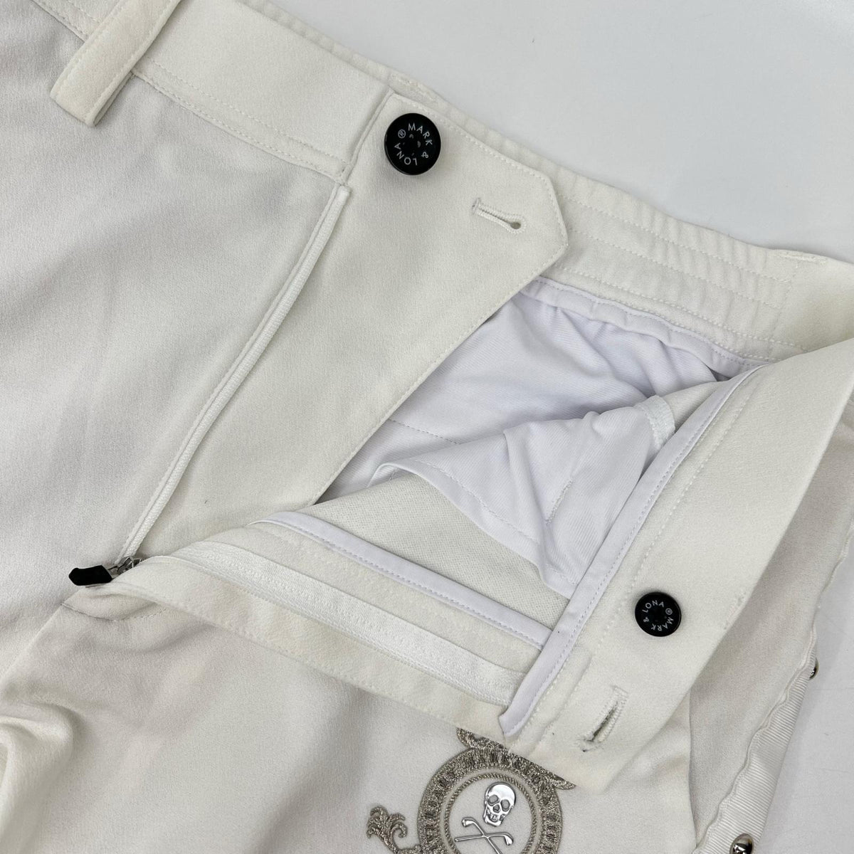 MARK&LONA マークアンドロナ MLM-3A-AT06 23SS ホワイト サイドスタッズ ジップフライパンツ/Prince Stud Pants ボトムス