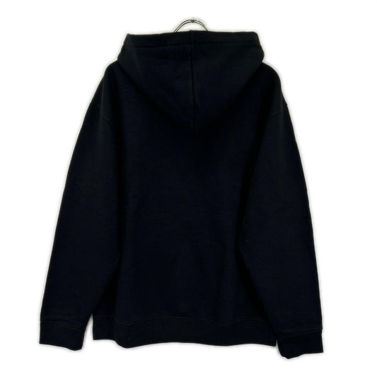 MAISON KITSUNE メゾンキツネ ブラック コットン エンブロイダリー コードレス フーディ トップス