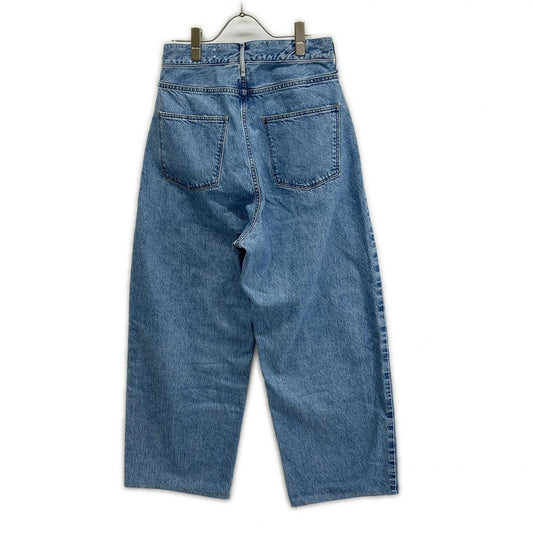 upper hights アッパーハイツ CONTE別注 188110502FLW FLOW ブルー コットン ジップフライ ワイドストレートデニムパンツ ボトムス