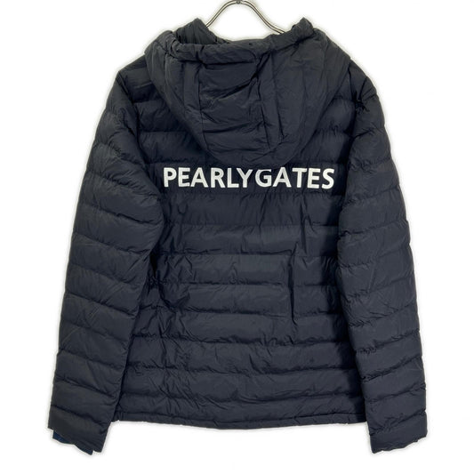 PEARLY GATES パーリーゲイツ Black PG Embroidered Padded Pullover Hoodie Jacket