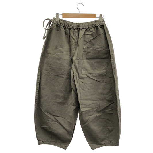 カーキグレー 綿麻オーバーダイ SAC PANTS ボトムス