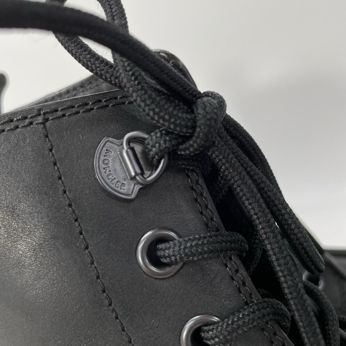 MONCLER モンクレール 【美品】HEVEA CITY スムースレザー ラバーロゴ レースアップ アンクルブーツ シューズ