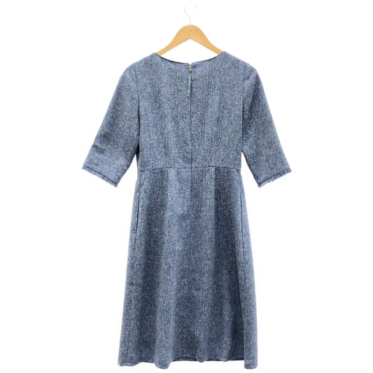 TOCCA トッカ 25SS ブルー バックジップ MIST TWEED ツイード ワンピース トップス