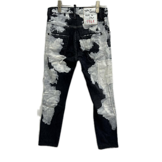 DSQUARED2 ディースクエアード 22AW S71LB1048 グレー×ホワイト SUPER TWINKY/スーパートゥインキー リペア/ペイント加工 デニムパンツ ボトムス