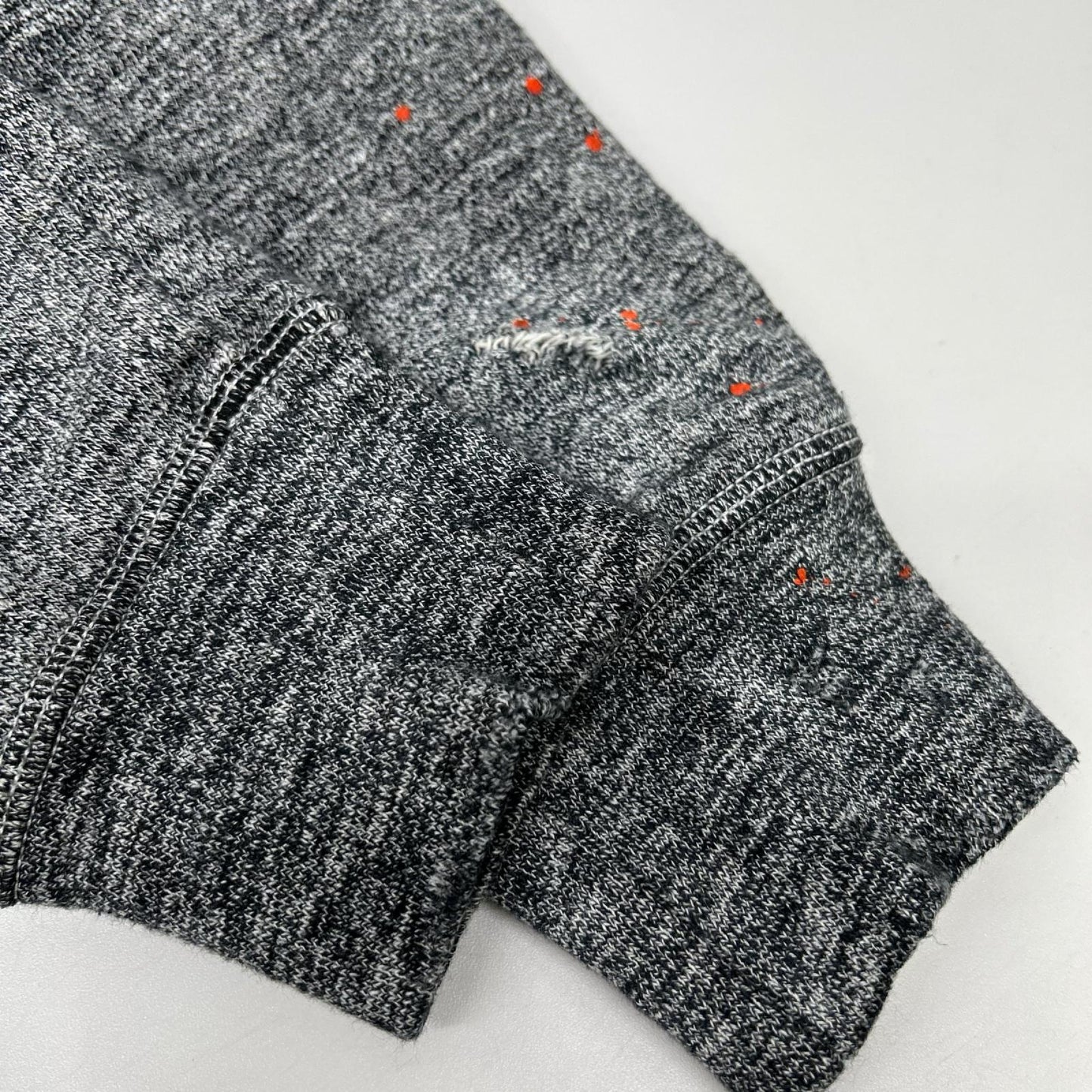 DSQUARED2 ディースクエアード グレー ペイントスプラッター ダメージ加工 杢柄 パーカー トップス