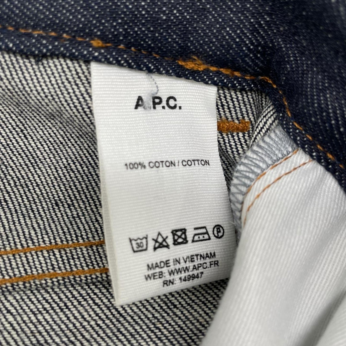 A.P.C. アーペーセー ネイビー コットン100 スキニー デニムパンツ ボトムス