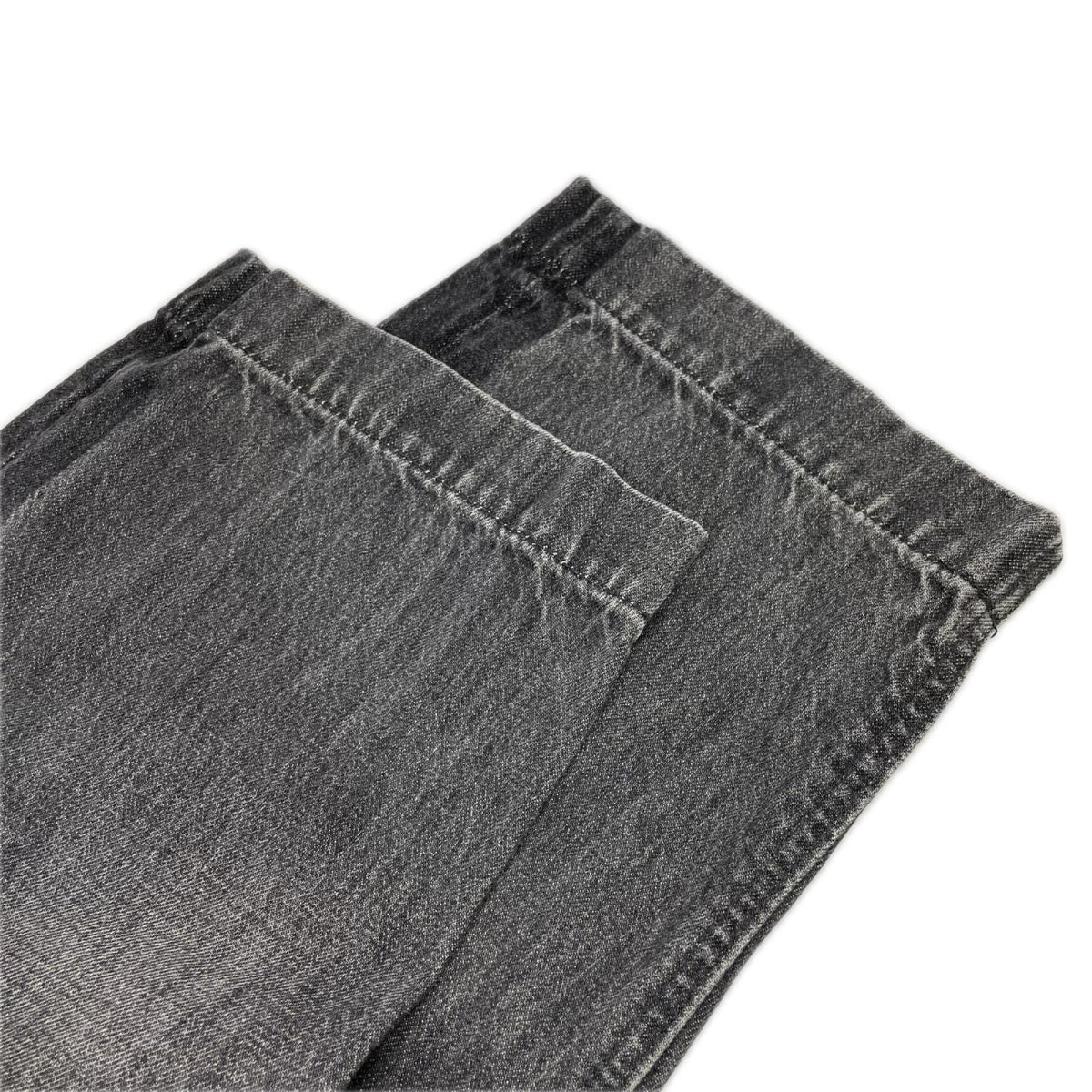 BRUNABOINNE ブルーナボイン 7348 ブラック コットン ボタンフライ USED加工 ワイドシルエット マーチデニムパンツ ボトムス