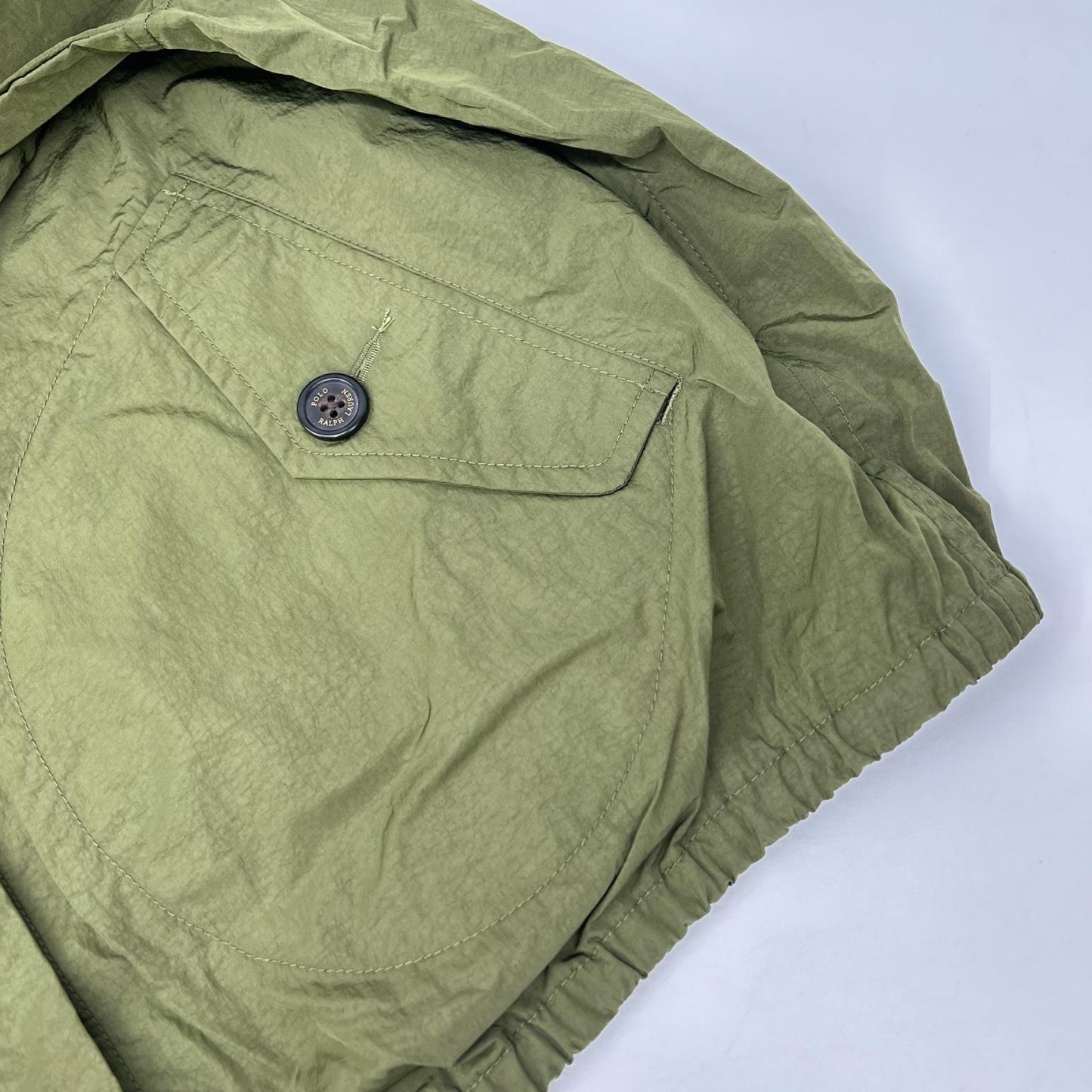 POLObyRalphLauren ポロラルフローレン カーキ ナイロン ドローストリング ウィンドブレーカー ジャケット