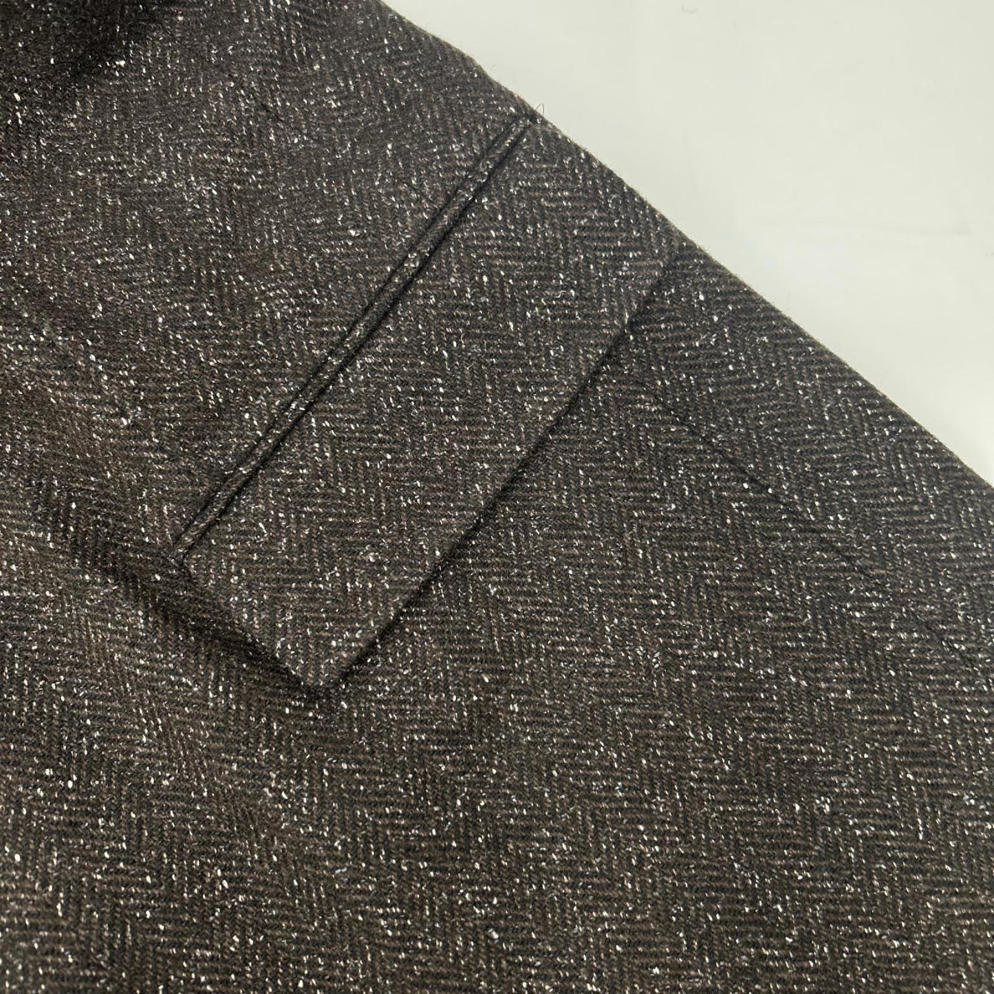 EL エル 25AW ブラウン ウール×シルク ヘリンボーン 2Bテーラードジャケット ジャケット