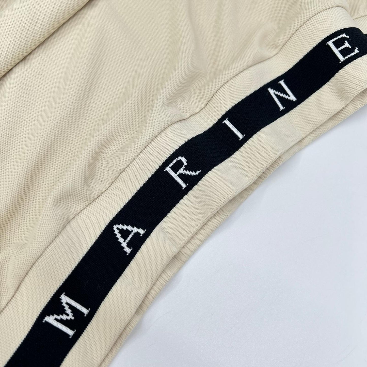MUTA MARINE ムータマリーン ライトベージュ ヘムリブ ポロシャツ トップス