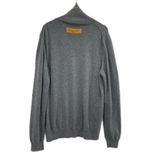 LOUIS VUITTON ルイヴィトン RM221Q JZE HMN41W 22SS グレー カシミヤシルク LV エンボスロゴ インサイドアウト タートルネックニット トップス
