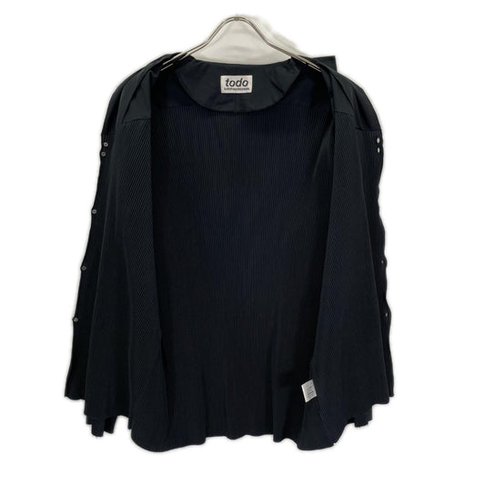 todo kotohayokozawa トゥードゥー コトハヨコザワ 23AW ブラック wave shirts プリーツ切替デザイシャツ トップス