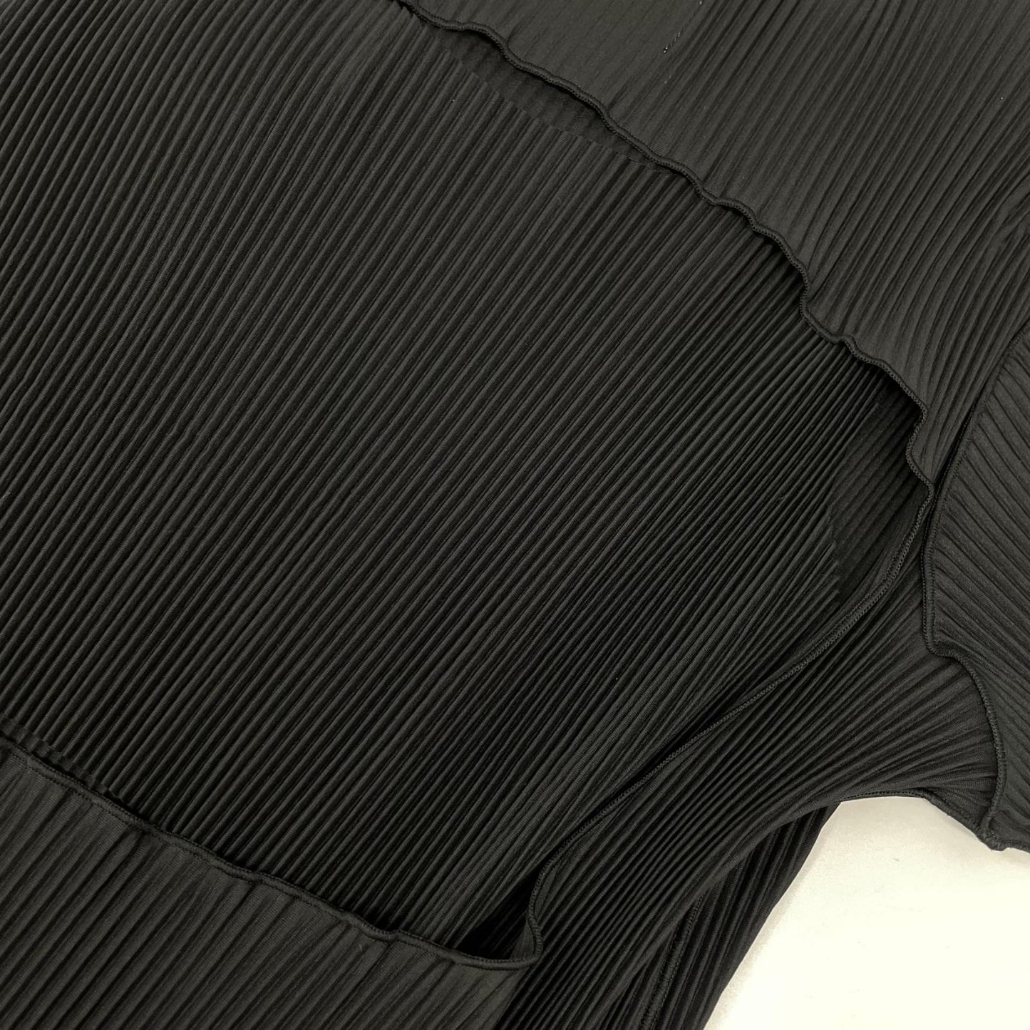 todo kotohayokozawa トゥードゥー コトハヨコザワ ブラック wave tiny top short sleeve プリーツデザインショートスリーブトップス トップス