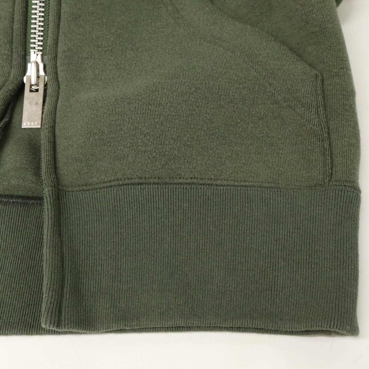 sacai サカイ 24-07396 24SS Khaki Sponge Sweat Hoodie zip-up sponge sweatshirt hoodie jacket