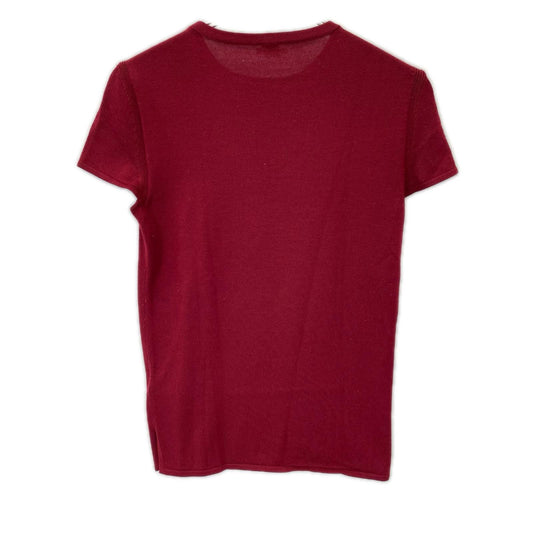 HERMES エルメス 【ゴルチエ期】ボルドー Hロゴ金具 S/Sクルーネックニット トップス