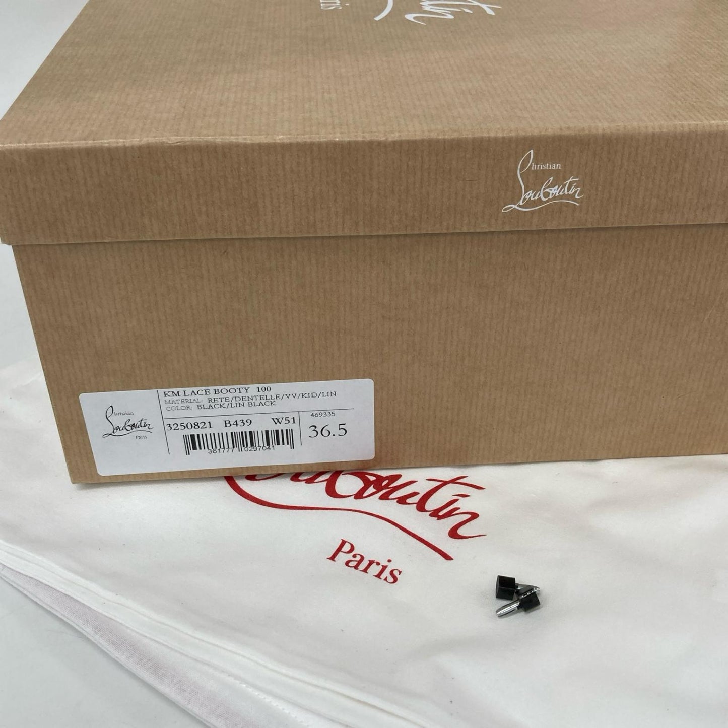 CHRISTIAN LOUBOUTIN クリスチャンルブタン 【新品同様】3250821 KM Lace Booty 100mm フラワーレース レースアップ ヒールブーツ シューズ