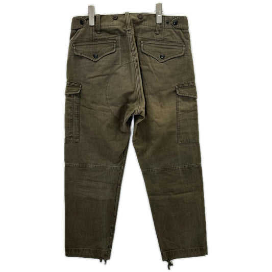 RRL ダブルアールエル 782872046001 オリーブ ピースダイキャンバス 染め加工 ドローストリング カーゴパンツ ボトムス