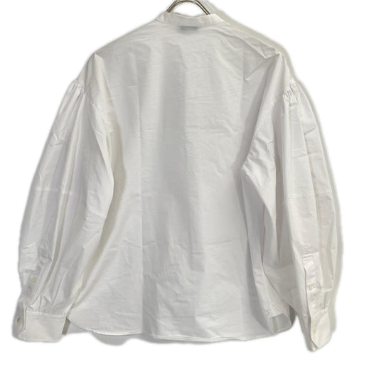 HYKE ハイク 242-15228 ホワイト コットン混 BALLOON SLEEVE BLOUSE/バルーンスリーブブラウス トップス