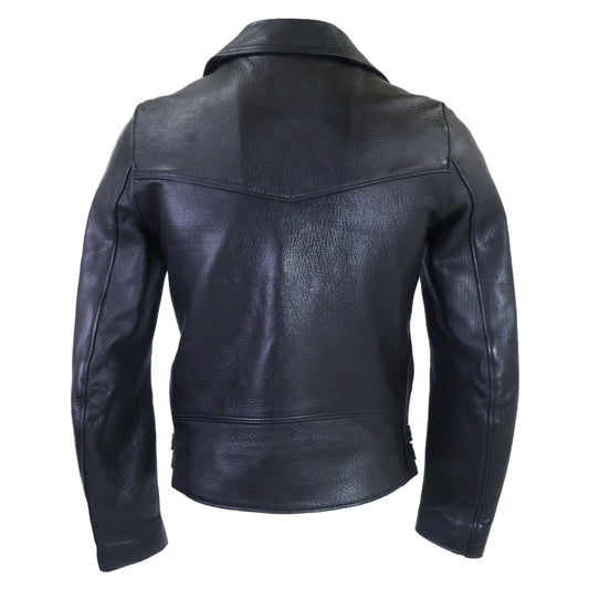 Lewis Leathers ルイスレザー The Real McCoy's exclusive LIGHTNING/Lightning Deerskin/Black Nylon Oval Patch Black Zip Double Riders Jacket Jacket