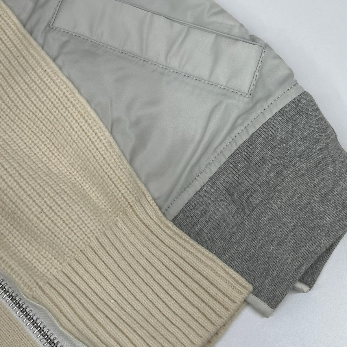 sacai サカイ SCW-064 22AW ベージュ Wool Knit x Nylon Twill Cardigan 切替ニットカーディガン ジャケット