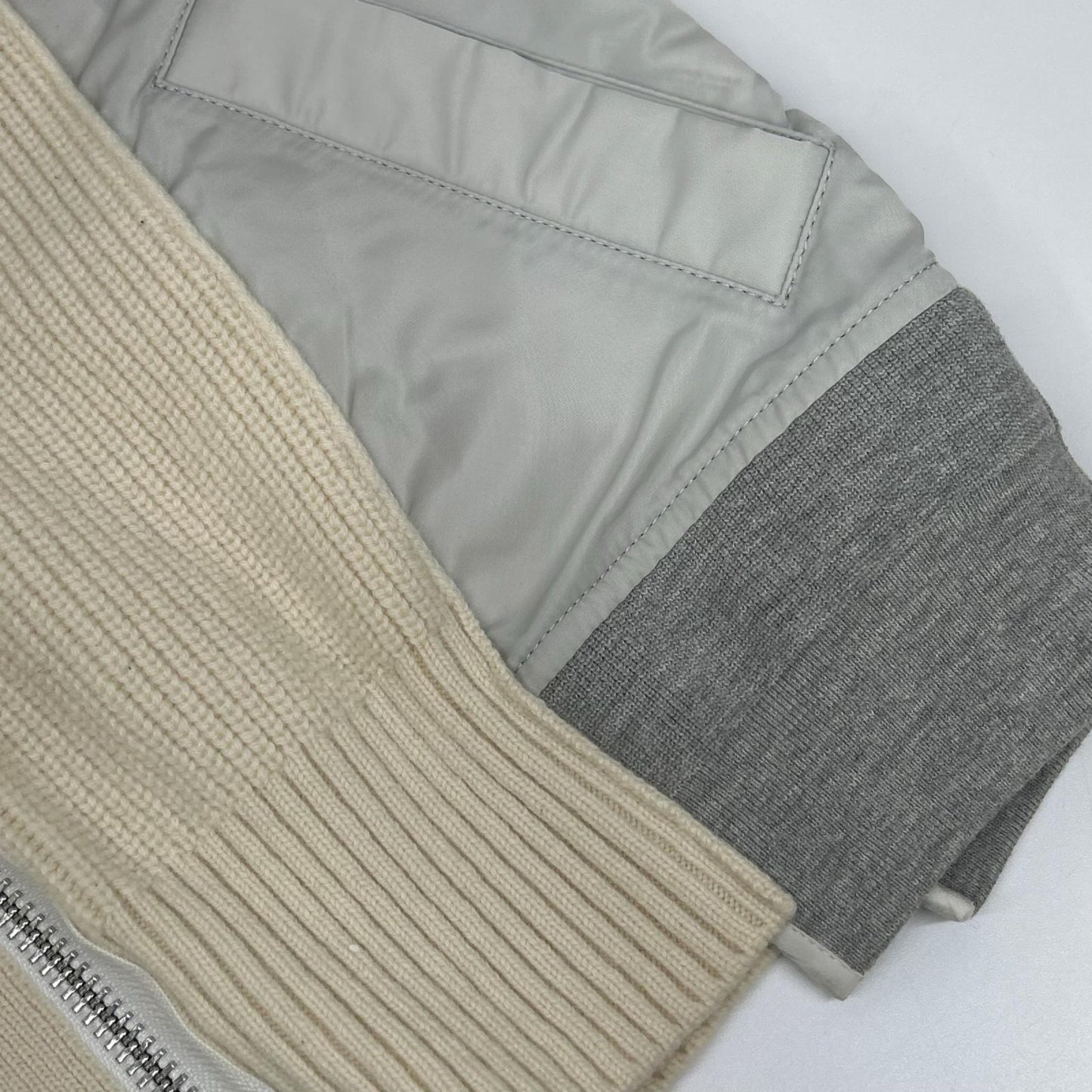 sacai サカイ SCW-064 22AW ベージュ Wool Knit x Nylon Twill Cardigan 切替ニットカーディガン ジャケット