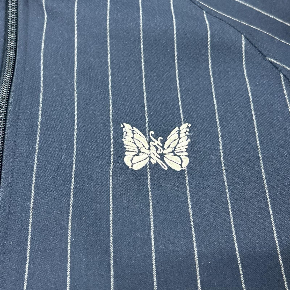 needles ニードルズ ×KITH LQ352 ネイビー ストライプ Double Knit Track Jacket/ダブルニットトラックジャケット ジャケット