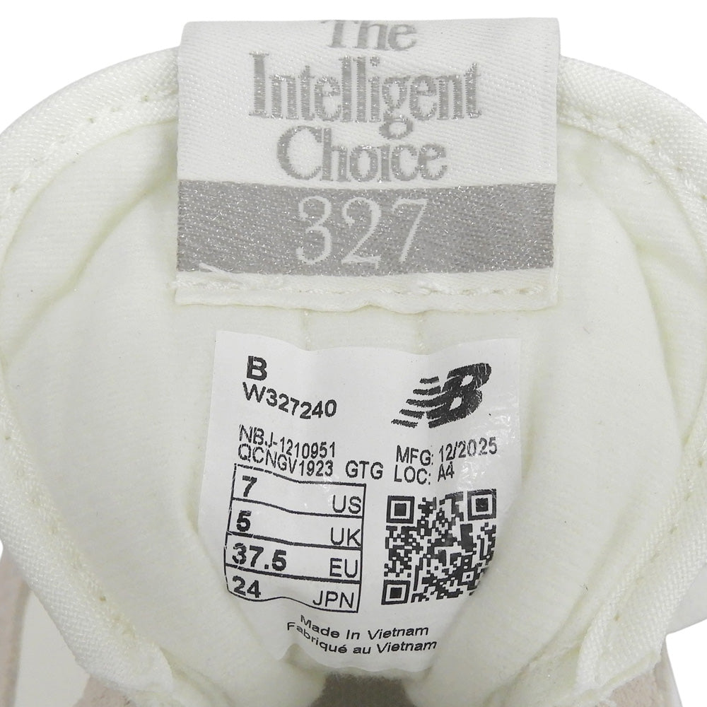 NEW BALANCE ニューバランス 新品同様 ローカットスニーカー 327 レディース オフホワイト 24cm 25年製 W327240 シューズ