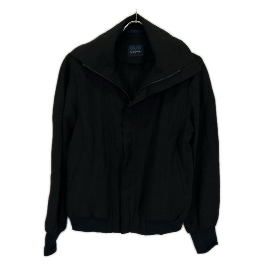 REGULATION Yohji Yamamoto レギュレーション ヨウジヤマモト FI-J53-301 ブラック リネン100 ハイネックジップアップブルゾン ジャケット ジャケット