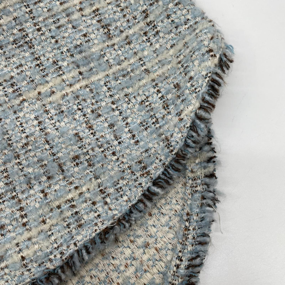 MARMORS マルモア 24AW ブルー tweed fringe shirt シャツ トップス