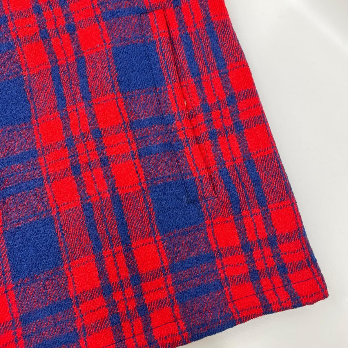 MONCLER モンクレール 23AW CAMICIA レッド×ブルー ラムウール ロゴワッペン W-ZIP チェックシャツジャケット ジャケット