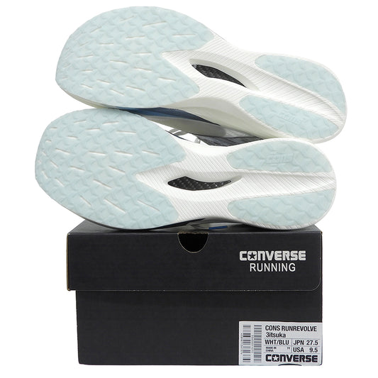 converse コンバース 新品同様 三津家貴也 CONS RUNREVOLVE/ランニングシューズ メンズ ホワイト×ブルー 27.5cm 33600011 シューズ